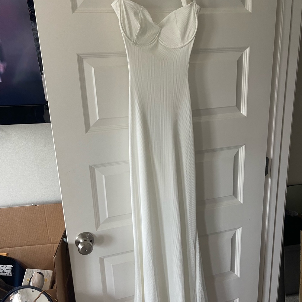 White Open Back Dress